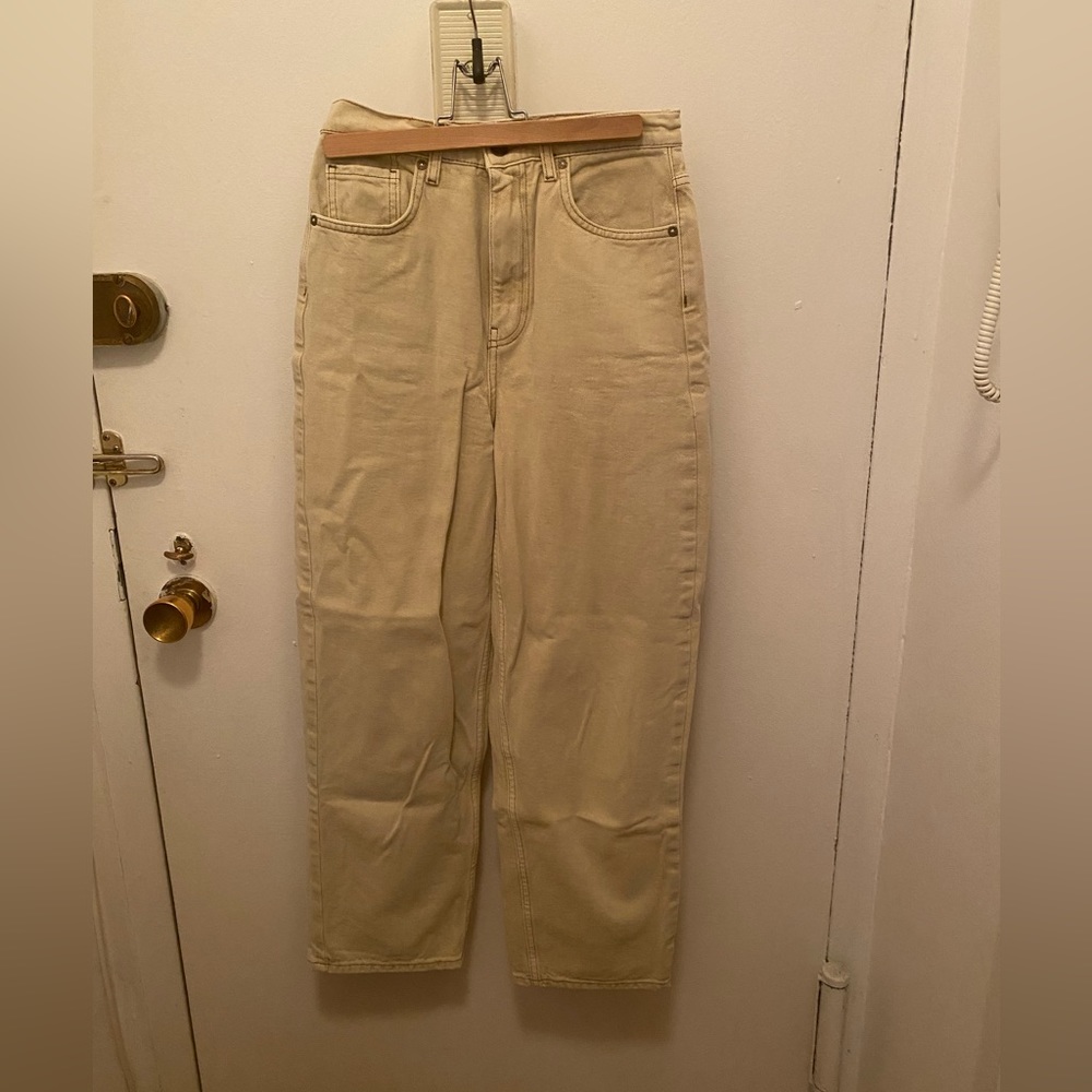 Free People sand denim, boyfriend cut